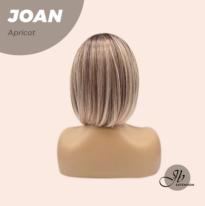 JBEXTENSION 10 Inches Bob Cut Apricot Wig with Bangs JOAN APRICOT