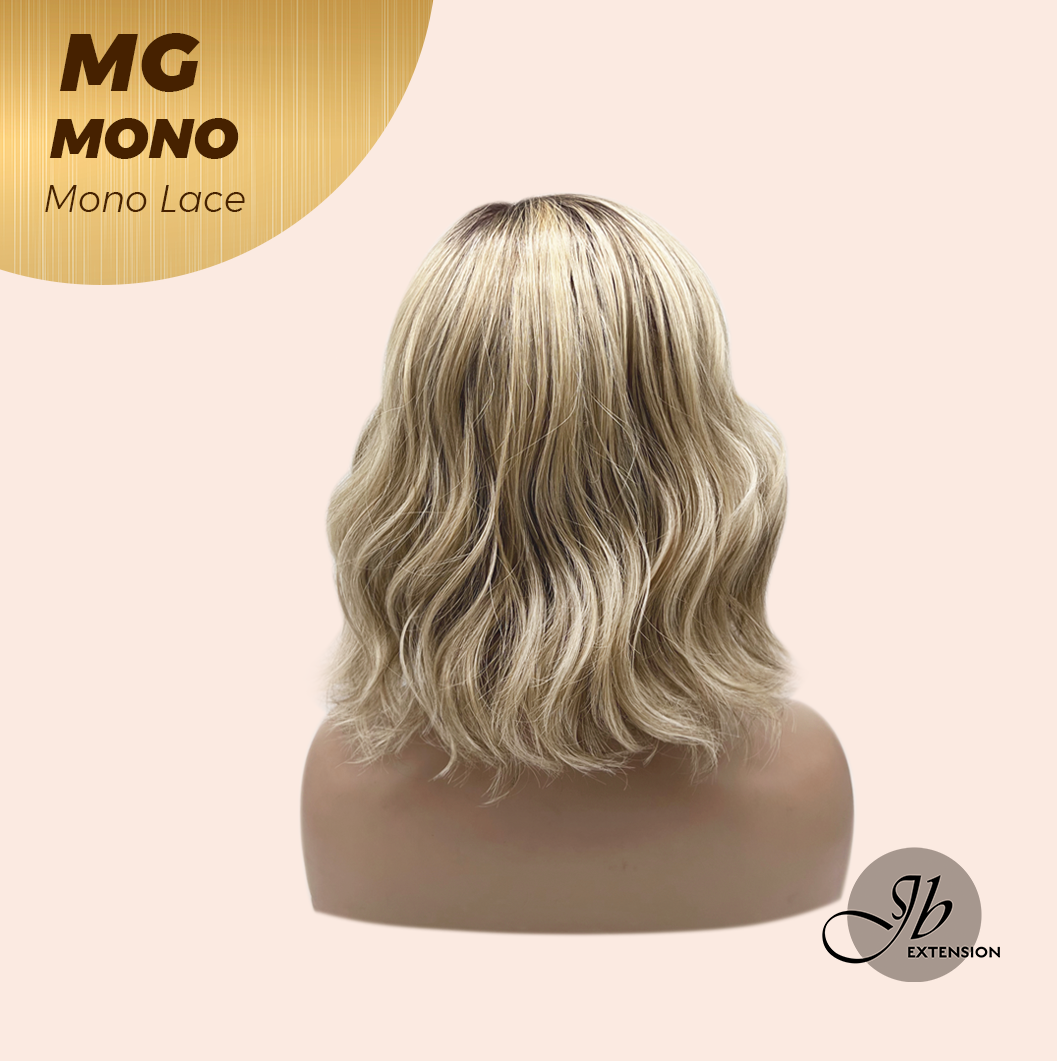 [FINAL SALE] JBEXTENSION MG MONO Monofilament Handmade Wig 6X5 Full Monofilament Hand Tied Top Wig 12 Inches Dark Blonde Mono Lace Wig With Anti-slip Silicone Strips Glueless Wig MG MONO【BENDY EAR TABS】