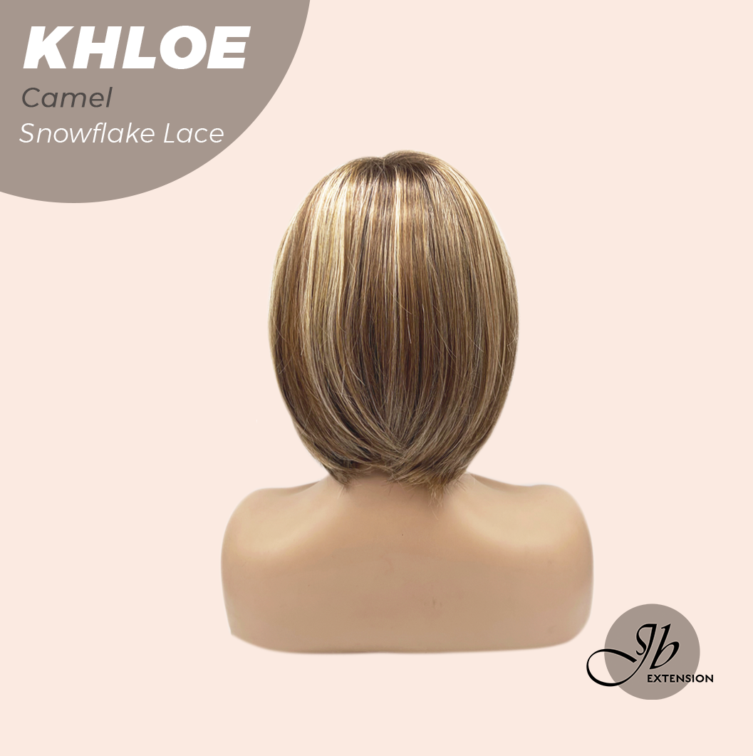 [FINAL SALE] JBEXTENSION 12 Inches Bob Cut Camel Pre-Cut Snowflake Lace Frontlace Glueless Wig KHLOE CAMEL【PERMATEASE】【BENDY EAR TABS】- M/L