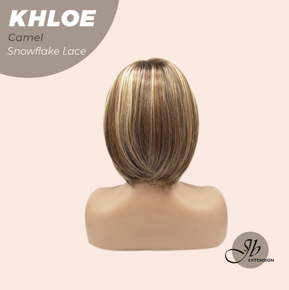 [FINAL SALE] JBEXTENSION 12 Inches Bob Cut Camel Pre-Cut Snowflake Lace Frontlace Glueless Wig KHLOE CAMEL【PERMATEASE】【BENDY EAR TABS】- M/L