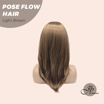 JBEXTENSION 18 Inches Light Brown Headband Wig POSE FLOW HAIR - LIGHT BROWN