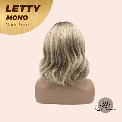 [FINAL SALE] JBEXTENSION LETTY MONO Monofilament Handmade Wig 6X5 Full Monofilament Hand Tied Top Wig 12 Inches Dark Blonde Curly Mono Lace Wig With Anti-slip Silicone Strips Glueless Wig LETTY MONO【BENDY EAR TABS】