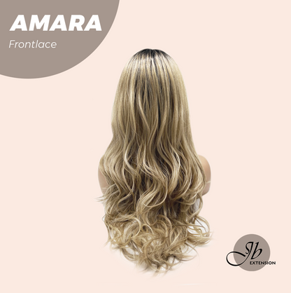 [FINAL SALE] JBEXTENSION 22 Inches Mix Blonde Pre-Cut Side Part Frontlace Glueless Black Sapphire Wig AMARA【BENDY EAR TABS】