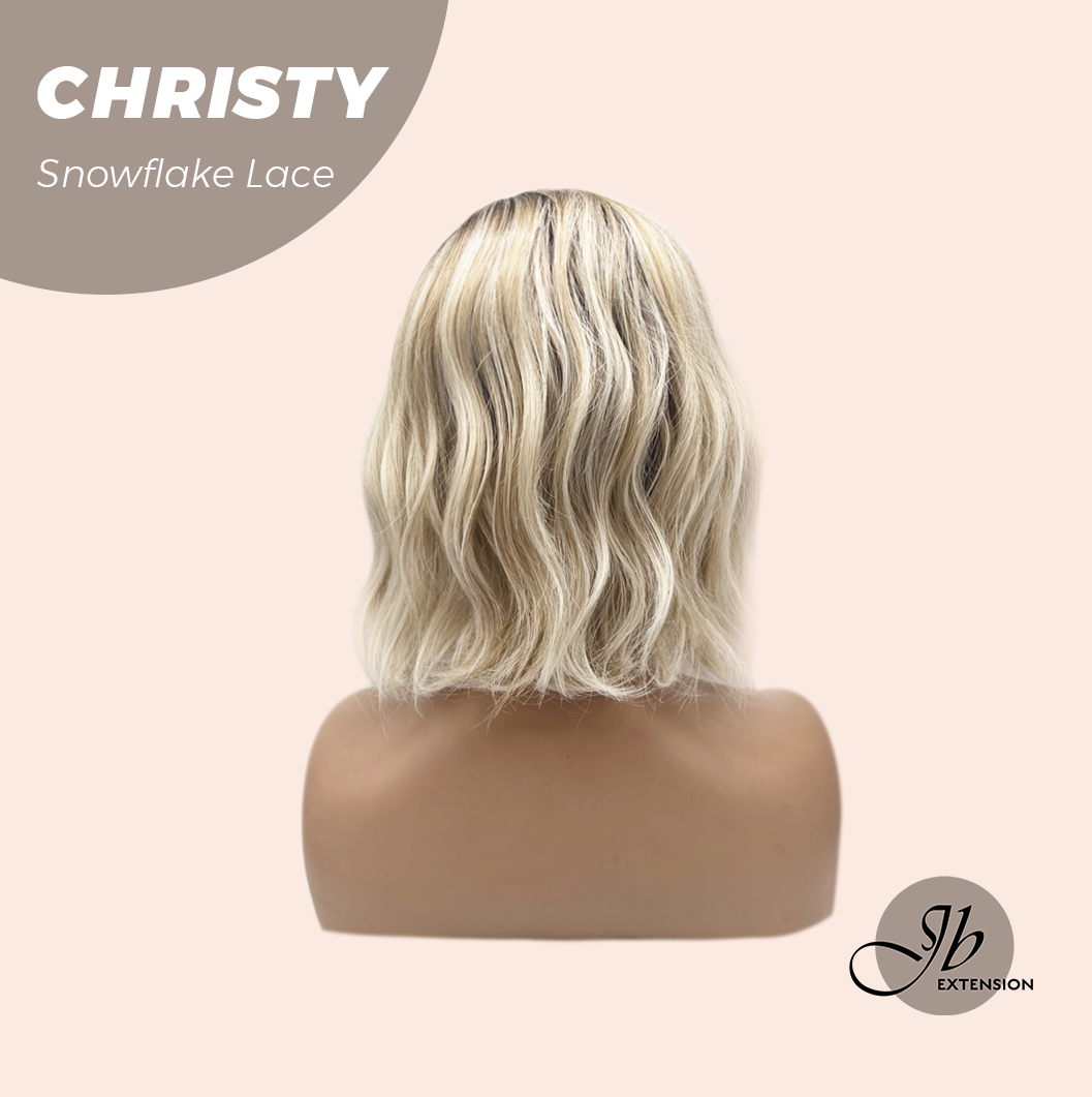 JBEXTENSION 11 Inches Mix Blonde Pre-Cut Side Part Snowflake Lace Frontlace Glueless Wig CHRISTY SNOWFLAKE【BENDY EAR TABS】
