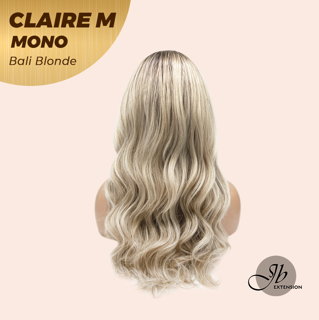 JBEXTENSION CLAIRE MONO Partial Monofilament Wig 22 Inches Bali Blonde Curly Partial Mono Lace Glueless Wig CLAIRE MONO BALI BLONDE【BENDY EAR TABS】