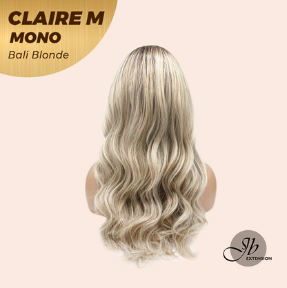JBEXTENSION CLAIRE MONO Partial Monofilament Wig 22 Inches Bali Blonde Curly Partial Mono Lace Glueless Wig CLAIRE MONO BALI BLONDE【BENDY EAR TABS】