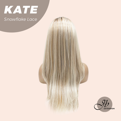 JBEXTENSION 24 Inches Butter Milk Pre-Cut Arc Snowflake Lace Frontlace Glueless Wig KATE【BENDY EAR TABS】