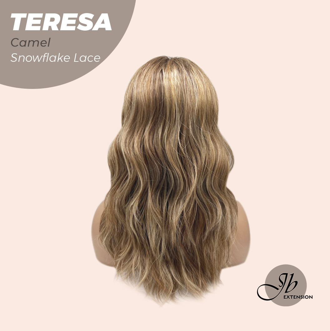 [FINAL SALE] JBEXTENSION 18 Inches Camel Pre-Cut Snowflake Lace Frontlace Glueless Wig TERESA CAMEL【PERMATEASE】【BENDY EAR TABS】- M/L