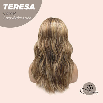 [FINAL SALE] JBEXTENSION 18 Inches Camel Pre-Cut Snowflake Lace Frontlace Glueless Wig TERESA CAMEL【PERMATEASE】【BENDY EAR TABS】- M/L