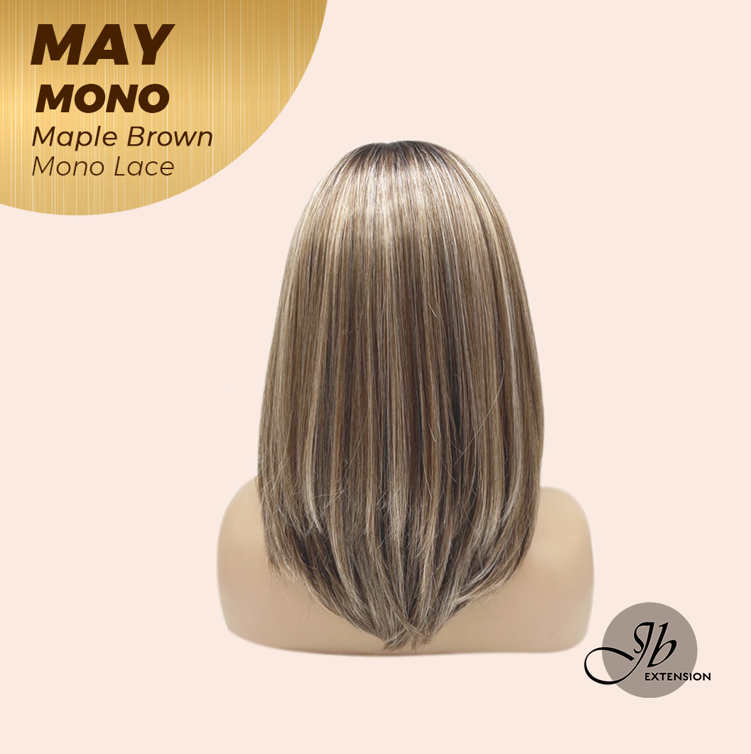 [PRE-ORDER] JBEXTENSION MAY MONO Monofilament Handmade Wig 6X5 Full Monofilament Hand Tied Top Wig 14 Inches Maple Brown Mono Lace Wig with Anti-slip Silicone Strips Glueless Wig MAY MONO - MAPLE BROWN【BENDY EAR TABS】
