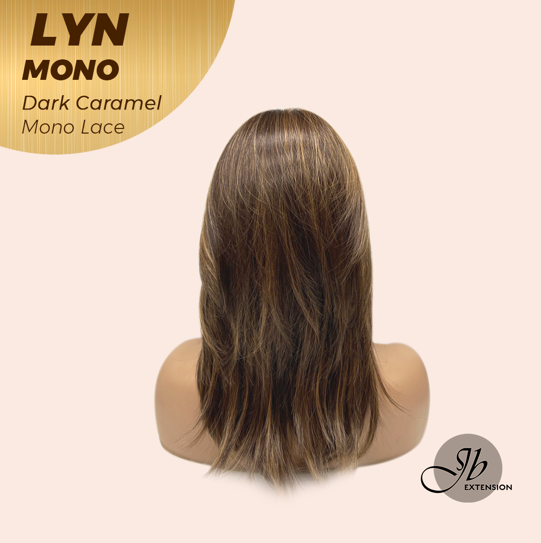JBEXTENSION LYN DARK MONO Partial Monofilament Wig 17 Inches Dark Caramel Partial Mono Lace Glueless Wig LYN MONO DARK CARAMEL【BENDY EAR TABS】