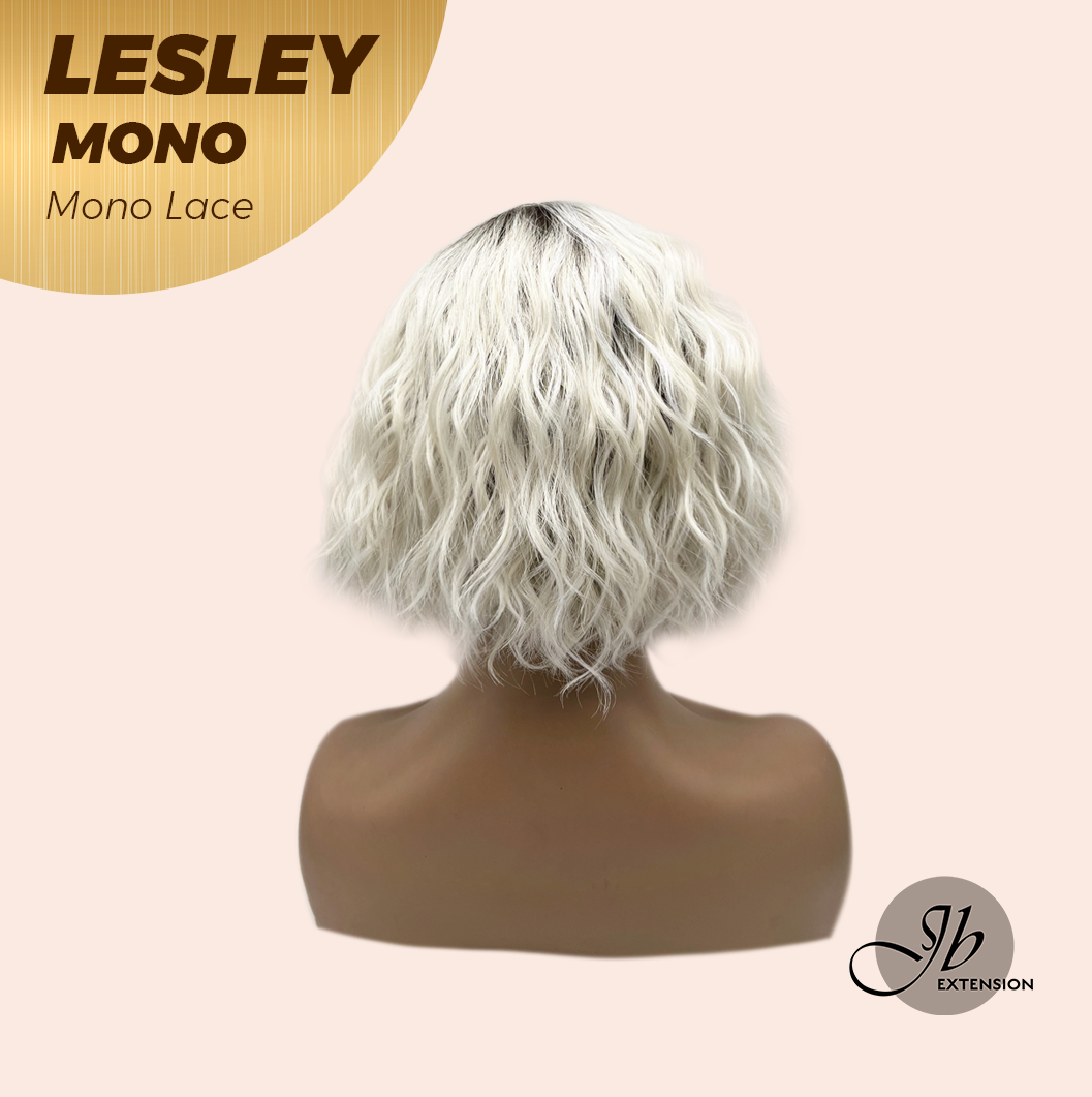 [FINAL SALE] JBEXTENSION LESLEY MONO Monofilament Handmade Wig 6X5 Full Monofilament Hand Tied Top Wig 10 Inches Silver Curly Mono Lace Wig With Anti-slip Silicone Strips Glueless Wig LESLEY MONO【BENDY EAR TABS】
