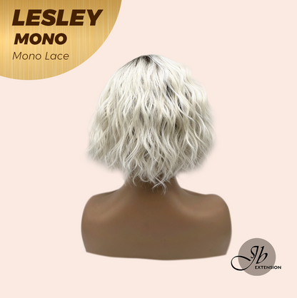 [FINAL SALE] JBEXTENSION LESLEY MONO Monofilament Handmade Wig 6X5 Full Monofilament Hand Tied Top Wig 10 Inches Silver Curly Mono Lace Wig With Anti-slip Silicone Strips Glueless Wig LESLEY MONO【BENDY EAR TABS】
