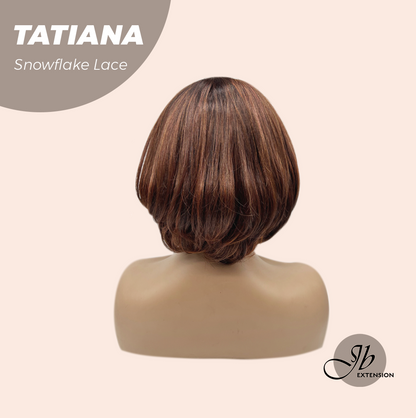 [FINAL SALE] JBEXTENSION 10 Inches Copper Curly Pre-Cut Side Part Snowflake Lace Frontlace Glueless Wig TATIANA【BENDY EAR TABS】