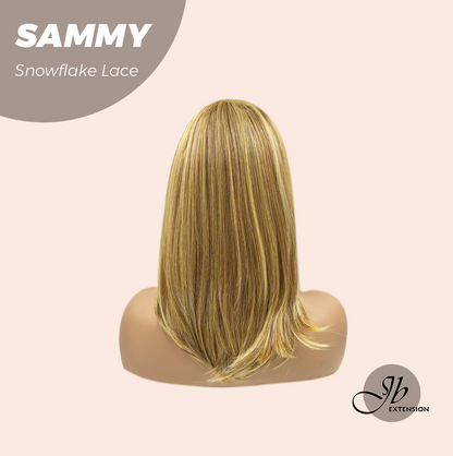[FINAL SALE] JBEXTENSION 15 Inches Honey Blonde Pre-Cut Snowflake Lace Frontlace Glueless Wig SAMMY【PERMATEASE】【BENDY EAR TABS】- S/M