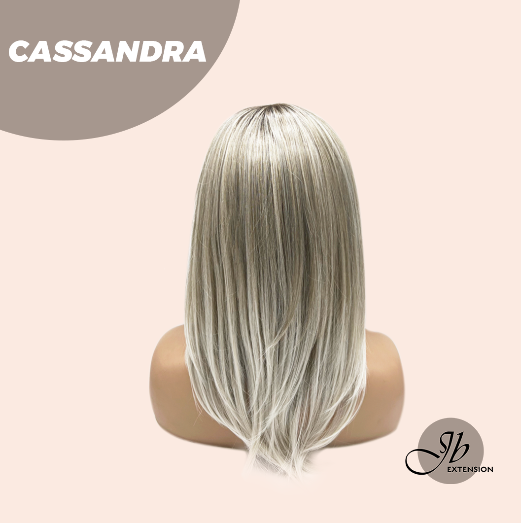 [FINAL SALE] JBEXTENSION 18 Inches Ash Blonde White Wig with Bangs Women Fashion Full Machine Wig CASSANDRA【PLUS PERMATEASE】【BENDY EAR TABS】