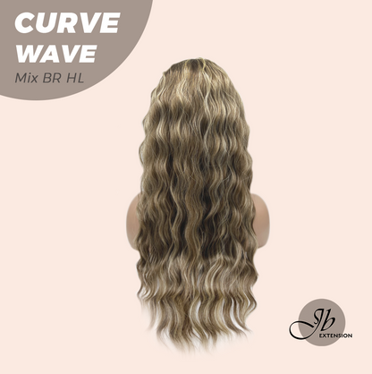JBEXTENSION 26 Inches Long Wave Mix Brown Highlight Headband Wig CURVE WAVE - MIX BROWN HIGHLIGHT