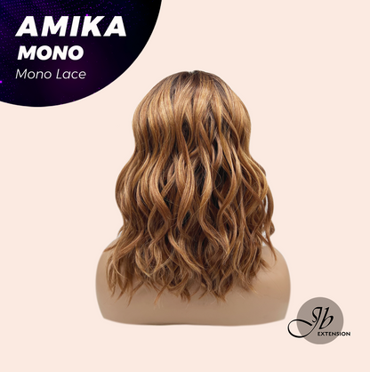 [FINAL SALE] JBEXTENSION AMIKA MONO Monofilament Handmade Wig 6X5 Full Monofilament Hand Tied Top Wig 14 Inches Copper Curly Mono Lace Wig Glueless Black Sapphire Wig AMIKA MONO【BENDY EAR TABS】