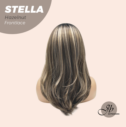 JBEXTENSION 16 Inches Hazelnut Curly Women Pre-Cut Frontlace Glueless Wig STELLA HAZELNUT