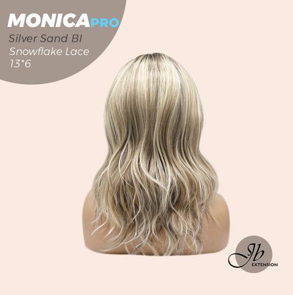 [PRE-ORDER] JBEXTENSION 16 Inches Silver Sand Blonde Pre-Cut 13X6 Free Part Snowflake Lace Frontlace Glueless Wig MONICA PRO - SILVER SAND BLONDE【BENDY EAR TABS】