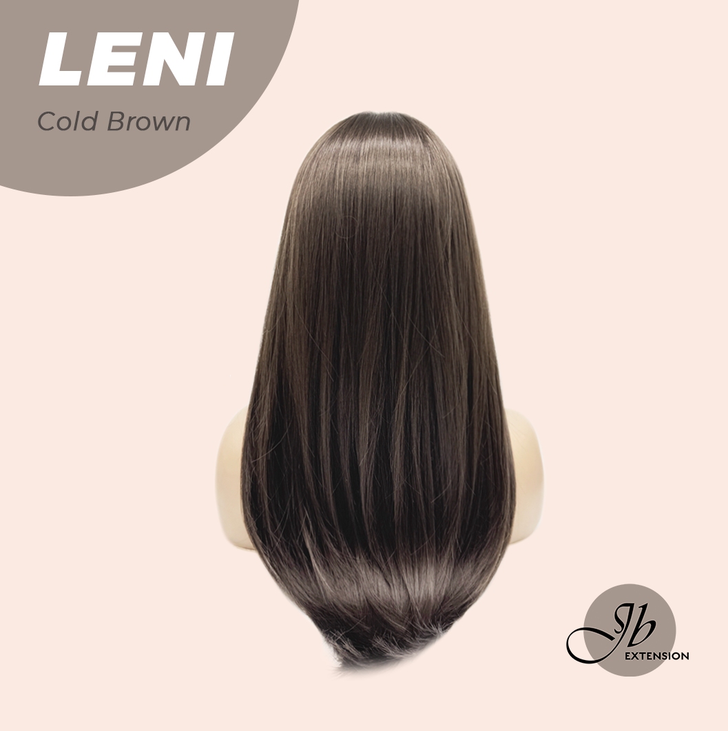 JBEXTENSION 22 Inches Cold Brown Fashion Wig with Bangs LENI COLD BROWN