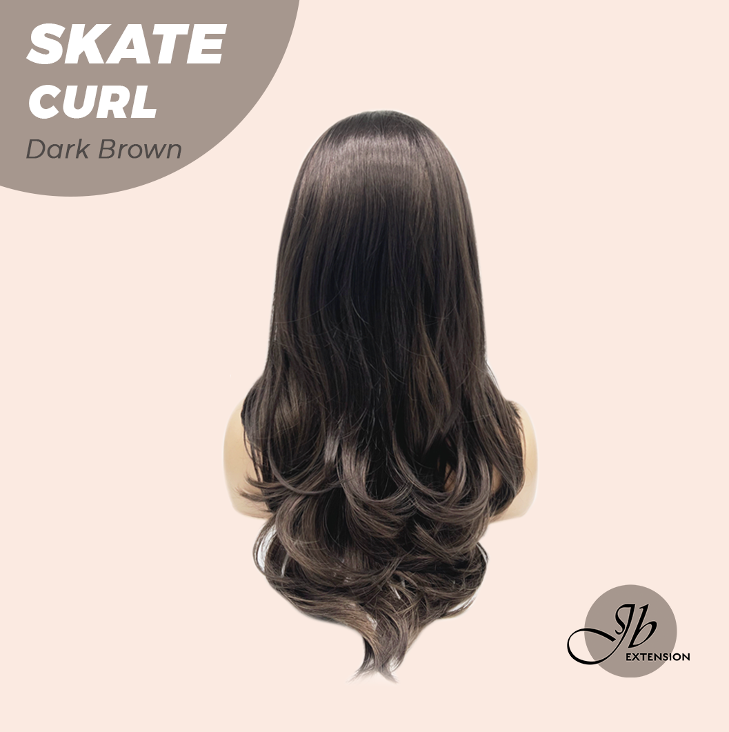 JBEXTENSION 20 Inches Curly Hair Dark Brown Headband Wig SKATE CURL
