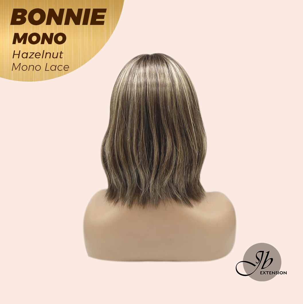 JBEXTENSION BONNIE MONO Full Monofilament Handmade Full Lace Full Hand Tied Wig 12 Inches Hazelnut Mono Lace Handmade Futura Fiber Glueless Wig BONNIE MONO HAZELNUT【BENDY EAR TABS】