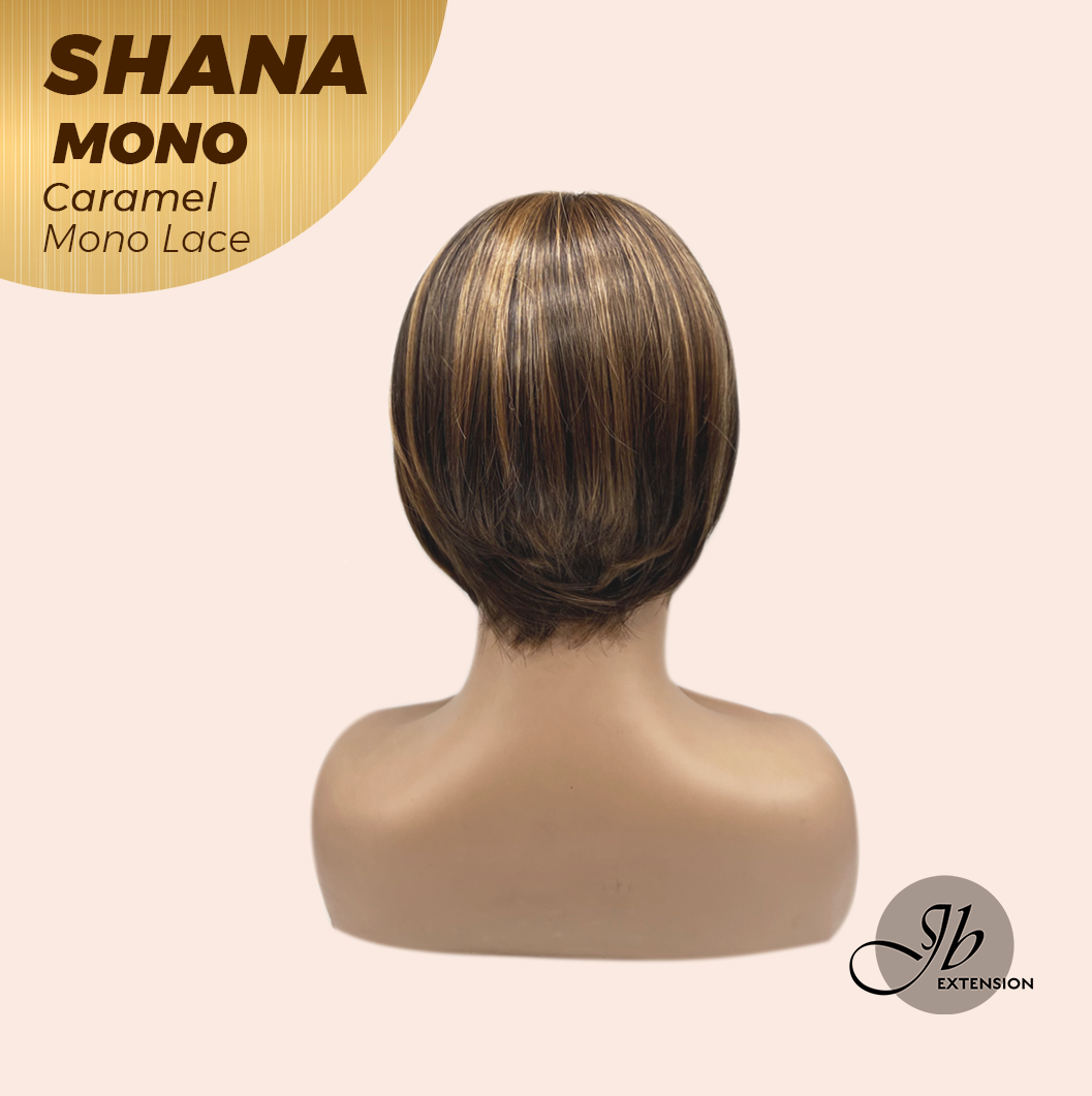 [FINAL SALE] JBEXTENSION SHANA MONO Monofilament Handmade Wig 6X5 Full Monofilament Hand Tied Top Wig 10 Inches Caramel Mono Lace Handmade Futura Fiber Wig With Anti-slip Silicone Strips Glueless Wig SHANA MONO CARAMEL【BENDY EAR TABS】