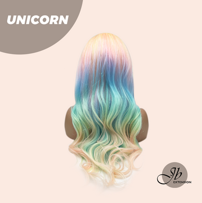 [FINAL SALE] JBEXTENSION 26 Inches Curly Rainbow Color with Tinsel Halloween Style Headband Wig UNICORN
