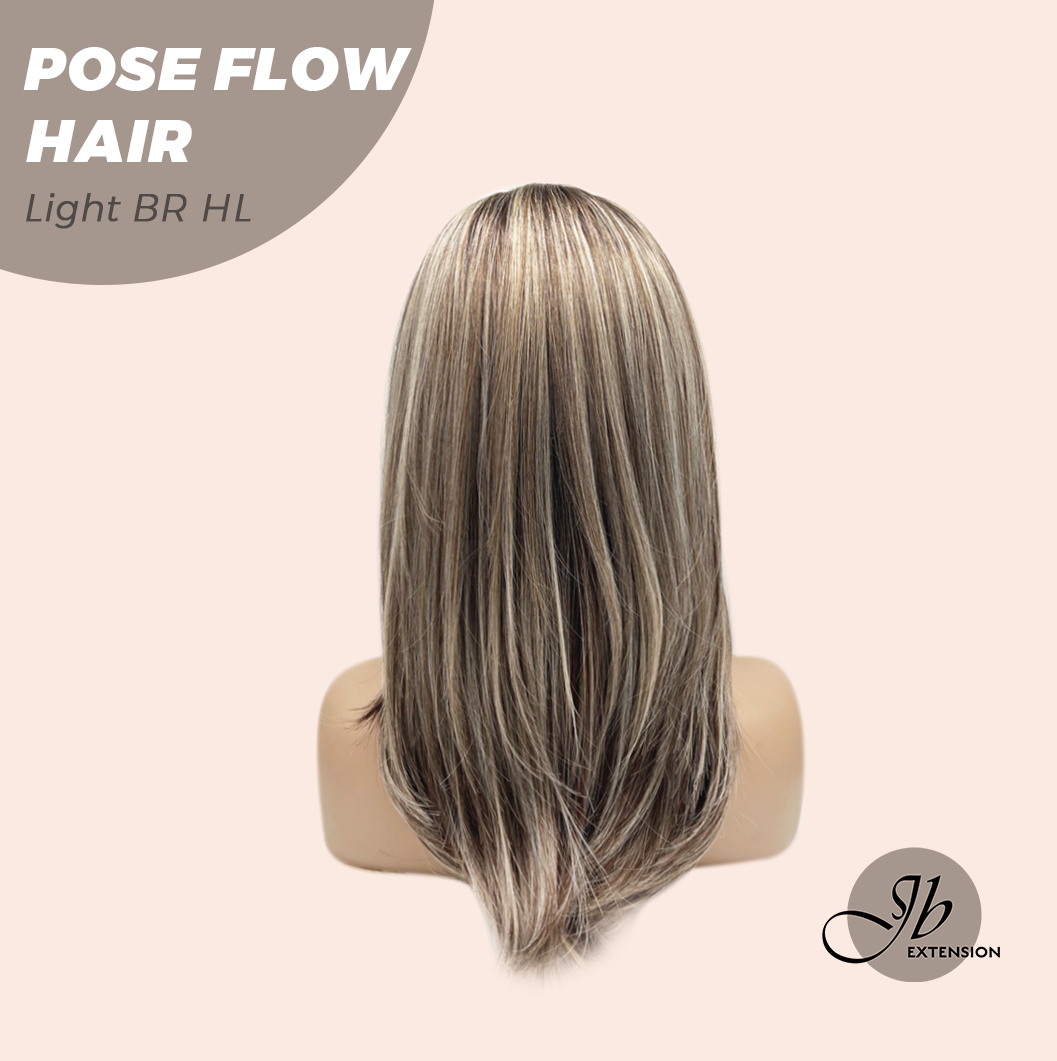 JBEXTENSION 18 Inches Light Brown Highlight Headband Wig POSE FLOW HAIR - LIGHT BROWN HIGHLIGHT