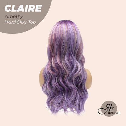 JBEXTENSION 22 Inches Scalpiana Amethy 3.5X4 Hard Silky Top Natural Scalp Effect Women Wig with Bangs CLAIRE SILKY TOP - AMETHY
