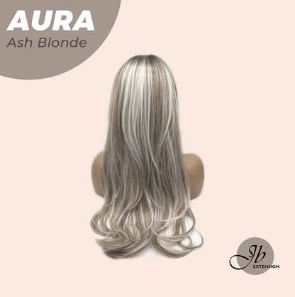 JBEXTENSION 26 Inches Long Ash Blonde Wig with Bangs AURA ASH BLONDE