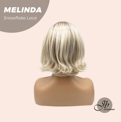 JBEXTENSION 10 Inches Mix Blonde Curly Pre-Cut Arc Snowflake Lace Frontlace Glueless Wig  MELINDA SNOWFLAKE【BENDY EAR TABS】