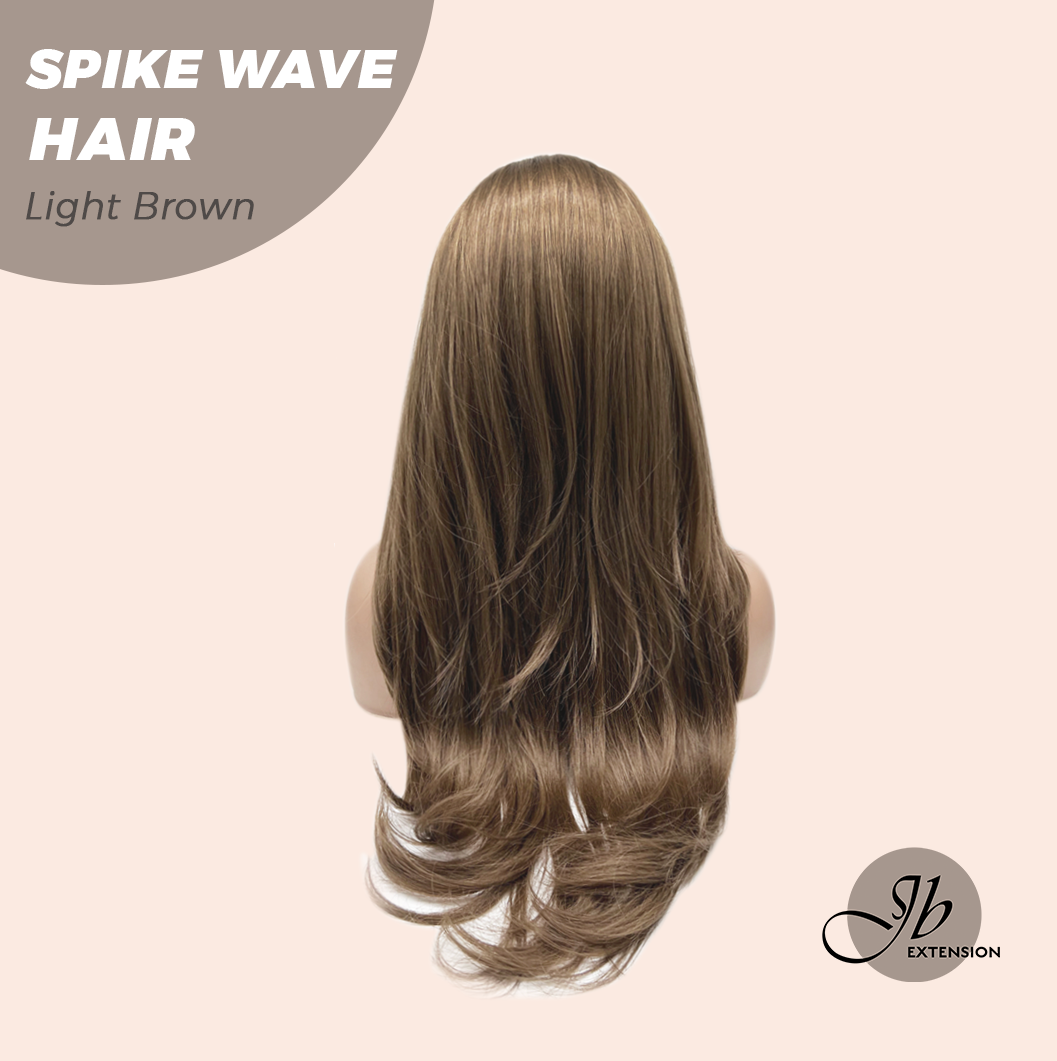 JBEXTENSION 24 Inches Long Curly Hair Light Brown Headband Wig SPIKE WAVE HAIR - LIGHT BROWN