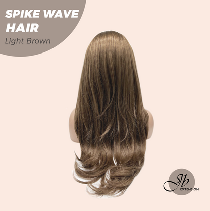 JBEXTENSION 24 Inches Long Curly Hair Light Brown Headband Wig SPIKE WAVE HAIR - LIGHT BROWN