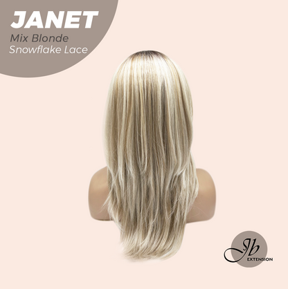 [PRE-ORDER] JBEXTENSION 19 Inches Mix Blonde Pre-Cut Arc Snowflake Lace Frontlace Glueless Wig JANET MIX BLONDE【BENDY EAR TABS】
