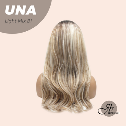 JBEXTENSION 22 Inches Light Mix Blonde Wave with Bangs Wig UNA LIGHT MIX BLONDE