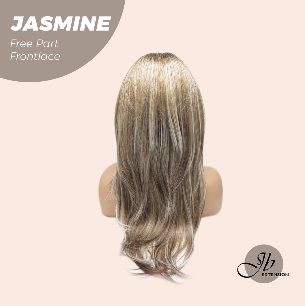 JBEXTENSION 24 Inches Mix Blonde Fiber X, Tangle Less Pre-Cut Free Part Frontlace Glueless Wig JASMINE【FIBER X】