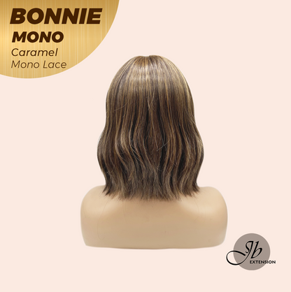 JBEXTENSION BONNIE MONO Full Monofilament Handmade Full Lace Full Hand Tied Wig 12 Inches Caramel Mono Lace Handmade Futura Fiber Glueless Wig BONNIE MONO CARAMEL【BENDY EAR TABS】