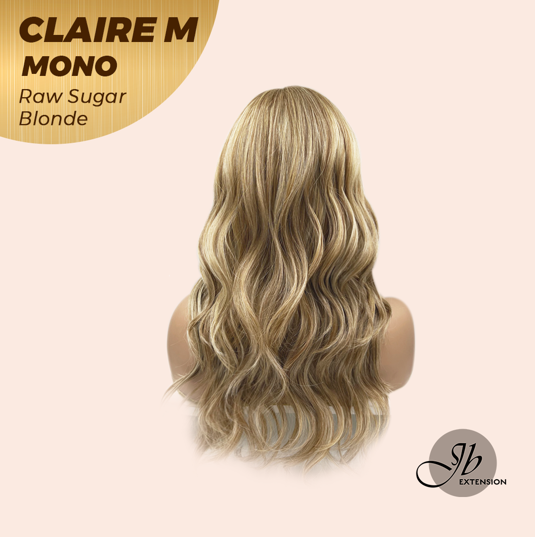 JBEXTENSION CLAIRE MONO Partial Monofilament Wig 22 Inches Raw Sugar Blonde Partial Mono Lace Glueless Wig CLAIRE MONO RAW SUGAR BLONDE【BENDY EAR TABS】