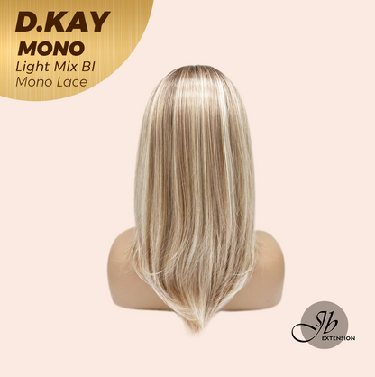 JBEXTENSION D.KAY MONO Partial Monofilament Wig 18 Inches Light Mix Blonde Partial Mono Lace Glueless Women Fashion Wig D.KAY MONO LIGHT MIX BLONDE【BENDY EAR TABS】