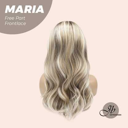 JBEXTENSION 20 Inches Silver Sand Blonde Curly 13X6 Lace Free Part Frontlace Glueless Wig MARIA