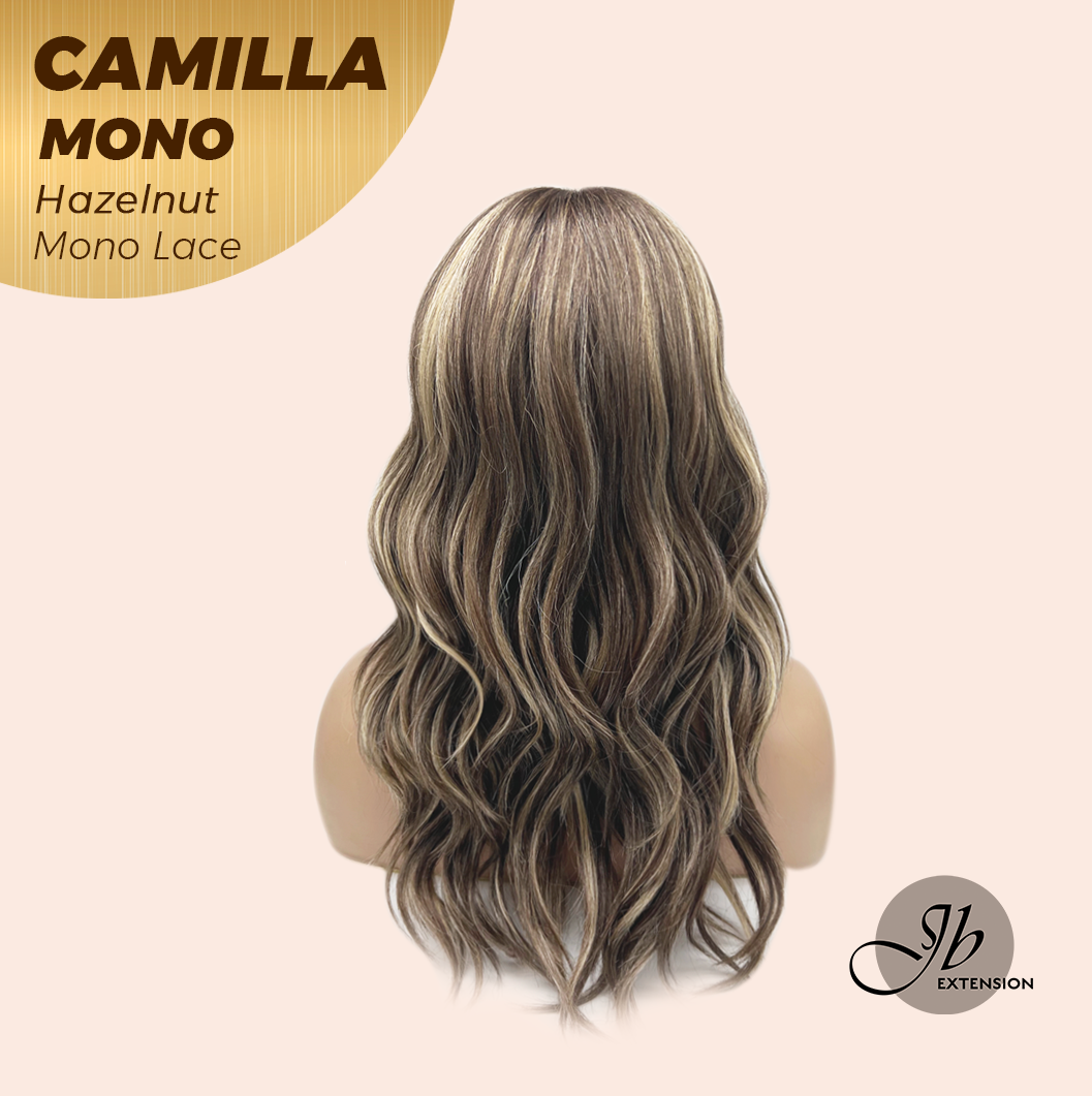 JBEXTENSION CAMILLA MONO Monofilament Handmade Wig 6X5 Full Monofilament Hand Tied Top Wig 20 Inches Hazelnut Mono Lace Wig With Anti-slip Silicone Strips Glueless Wig CAMILLA MONO HAZELNUT【BENDY EAR TABS】