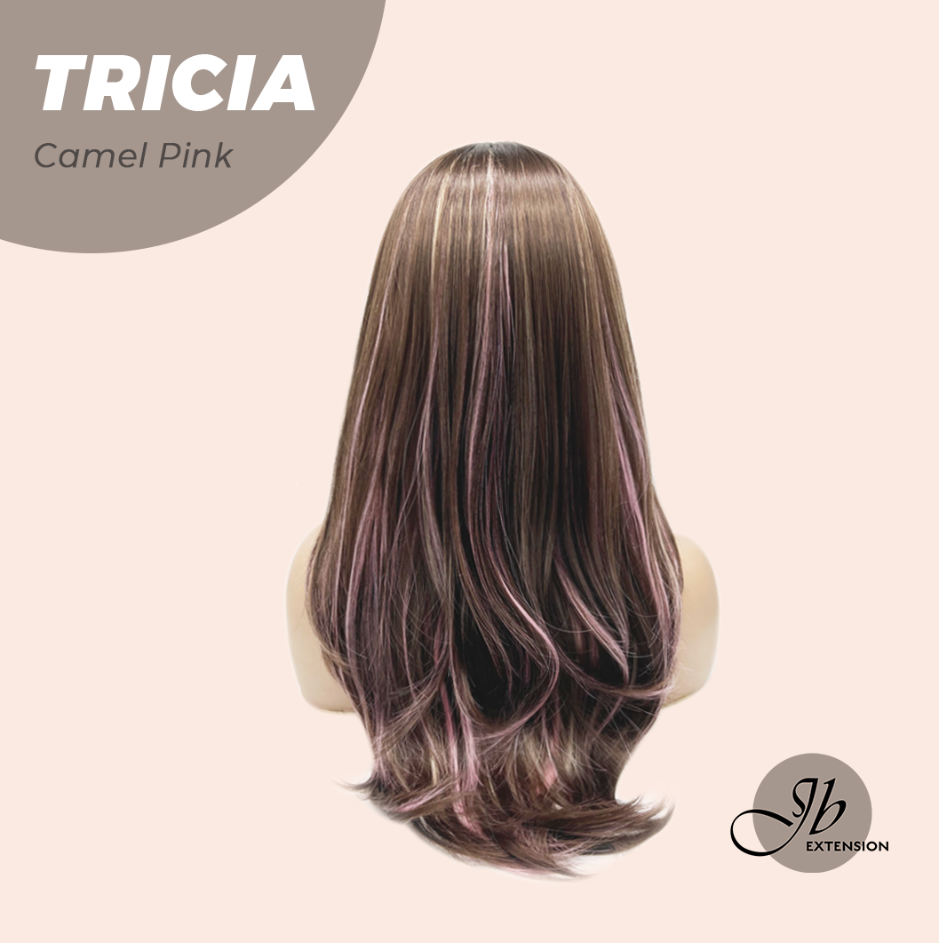 JBEXTENSION 23 Inches Curly Camel Pink Wig TRICIA CAMEL PINK