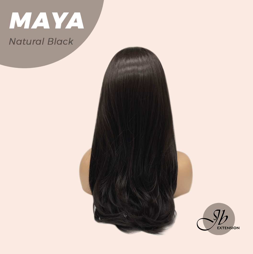 [FINAL SALE] JBEXTENSION 22 Inches Natural Black Women Fashion Full Machine Wig MAYA NATURAL BLACK【PLUS PERMATEASE】【BENDY EAR TABS】