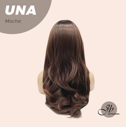 JBEXTENSION 22 Inches Mocha Wave with Bangs Wig UNA MOCHA