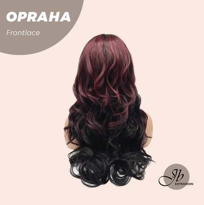 [FINAL SALE] JBEXTENSION 23 Inches Curly Black Red Pre-Cut Frontlace Glueless Black Sapphire Wig OPRAHA【BENDY EAR TABS】