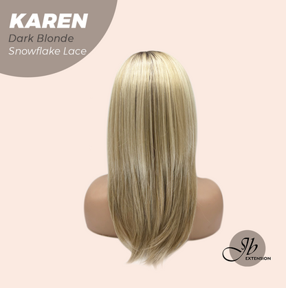 [PRE-ORDER] JBEXTENSION 18 Inches Dark Blonde Pre-Cut Arc Snowflake Lace Frontlace Glueless Wig KAREN DARK BLONDE【BENDY EAR TABS】