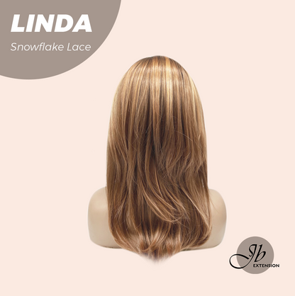 JBEXTENSION 18 Inches Copper Pre-Cut Arc Snowflake Lace Frontlace Glueless Wig LINDA SNOWFLAKE【BENDY EAR TABS】