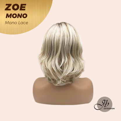 JBEXTENSION ZOE MONO Monofilament Handmade Wig 6X5 Full Monofilament Hand Tied Top Wig 11 Inches Mix Blonde Mono Lace Wig with Anti-slip Silicone Strips Glueless Wig ZOE MONO - MIX BLONDE【BENDY EAR TABS】